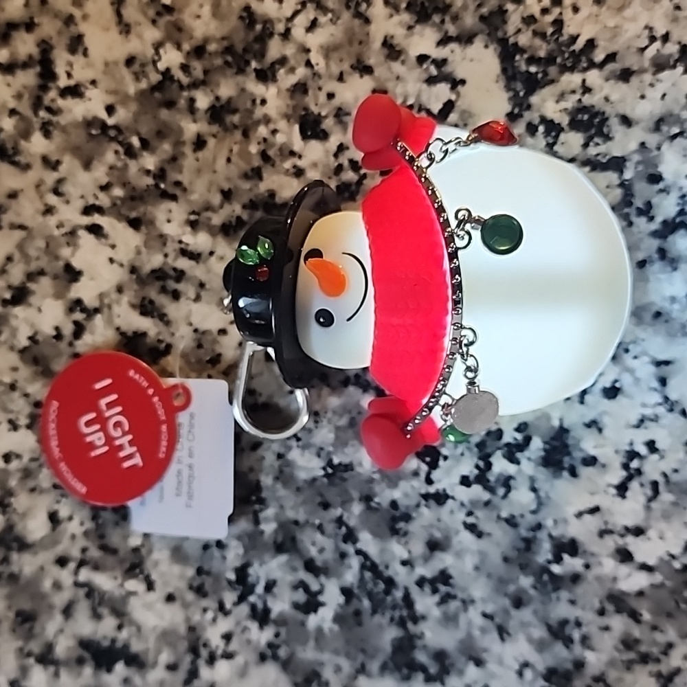BBW Christamas Light up snowman pocketbac holder